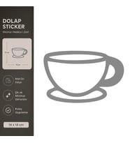 Fincan Mat Gri Dekoratif Folyo Sticker 14x14 cm