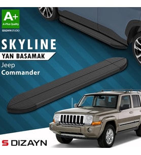 S-Dizayn Jeep Commander Skyline Siyah Yan Basamak 173 Cm 2006-2010 A+ Kalite
