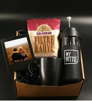 Kişiye Özel Siyah Instagram Çerçeve& French Press Cam Mug& Siyah Kupa& Colombian Filtre Kahve Hediye Seti
