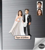 Kişiye Özel Gelin Dağmat Ahşap Magnet -9