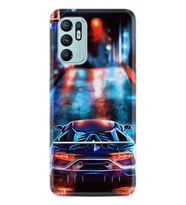 Oppo Reno 6 Kılıf Silikon Desen Özel Seri Neon Cars 1724