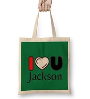 Jackson Name personalized Custom vintage Retro Rainbow Design Gift Baby- Gift For Him Bez Çanta Uzun Saplı