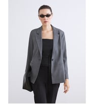 LCWAIKIKI Classic Gri Ekose Kadın Blazer Ceket