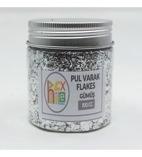 PUL VARAK GİLDİNG FLAKES SANATSAL İNCE TANECİKLİ KIRPIK FOLYO EPOKSİ REÇİNE NAİL ART 100 CC GÜMÜŞ