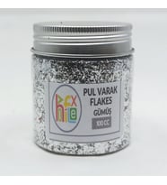 PUL VARAK GİLDİNG FLAKES SANATSAL İNCE TANECİKLİ KIRPIK FOLYO EPOKSİ REÇİNE NAİL ART 100 CC GÜMÜŞ