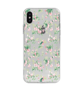 Iphone X / Xs Uyumlu Çiçek Desenli Şeffaf Telefon Kılıfı