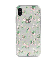 Iphone X / Xs Uyumlu Çiçek Desenli Şeffaf Telefon Kılıfı