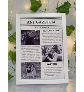 Anı Gazetesi Tasarımlı Fotoğraf Çerçevesi Arkadaşlık Tablosu