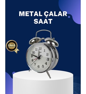 Northcity Alarmlı Dekoratif Yuvarlak Masa Saati - Gümüş Işıklı ve Sessiz