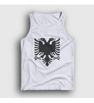 Presmono Unisex Beyaz Albania Arnavutluk Bayrağı Atlet 494900tt (Beyaz)
