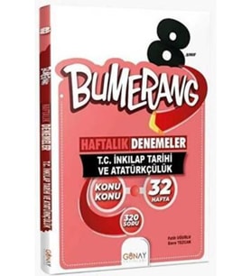 Günay Yayınları 8. Sınıf Bumerang Haftalık Denemeler T.c. İnkılap Tarihi Ve Atatürkçülük (2022-2023) Günay Yayınları (Çok Renkli)