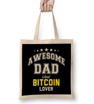 Awesome Dad And Bitcoin Lover Bez Çanta Uzun Saplı