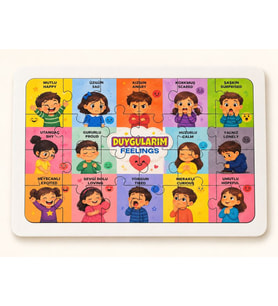 Duygularım (İngilizce) - 24 Parça Ahşap Puzzle