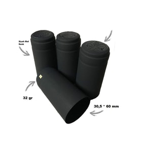 200 Adet Kapşon Siyah 30,5*60 Mm Şarap Şişesi Kapatma