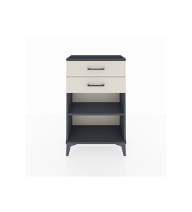 Arges Komodin Tek Raflı 2 Çekmeceli 60x30x96 Antrasit-Aytaşı