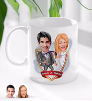 BK Gift Kişiye Özel İsimli Evleniyoruz Karikatürlü Beyaz Kupa Bardak-6