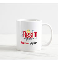 Kişiye Özel Resim Öğretmeni Beyaz Kupa Bardak (2. Tasarım)