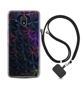 Xiaomi Redmi 8A 8 Pro 9C 9T 10C 11T Pro Kılıf Boyun Askılı Silikon Renkli Prizmalar 1783