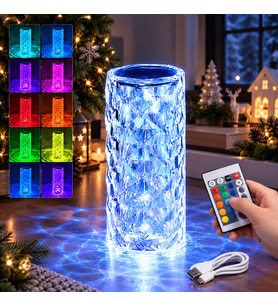 YÜKSEK KALİTE RENKLİ KRİSTAL MASA LAMBASI USB RGB MULTİ COLORS TOTCH LAMP KUMANDALI YILBAŞI IŞIĞI