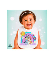 Bluey Keten Bebek Mama Önlüğü – Yumuşak, Emici, Yıkanabilir, Özel Tasarım P015