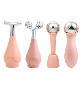 Face Yoga Gua Sha Yüz Masaj Buz Küresi Face Roller 4 Lü Set