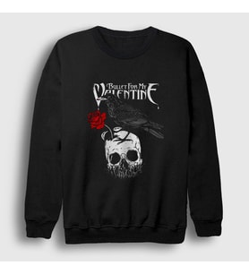 Presmono Unisex Siyah Raven Bullet For My Valentine Sweatshirt 23357tt