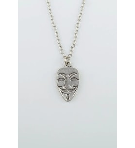 V For Vendetta Gümüş Kaplama Düz Zincir Kolye