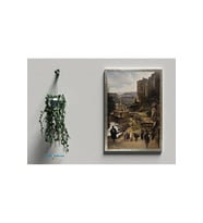 Postera Bajara Bedlisê - Bitlis Resimli Şehri Çerçeveli Posteri (32X47 cm ÇERÇEVELİ) (Siyah-Gri)