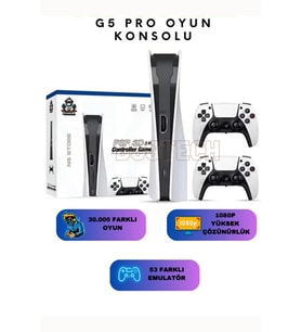 GS5 Pro Oyun Konsolu 4K Destekli, Çift Kollu Kablosuz, 53 Emulatör, 30.000 Oyun (Beyaz)