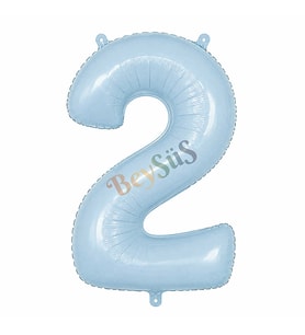 2 Rakam Folyo Balon Mavi Rengi (76 cm)