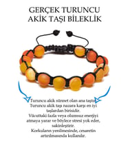 Sertifikalı Ham Işlenmemiş Damarlı Turuncu Akik Taşı Bileklik (Çok Renkli)