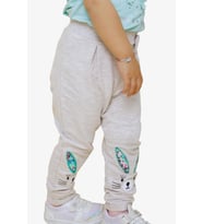 Breeze Kız Bebek Tayt Pantolon Tavşan Nakışlı 9 Ay-3 Yaş, Bej Melanj