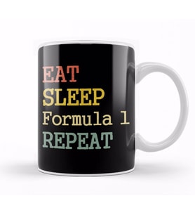 Eat Sleep Formula 1 Repeat Red 01 Kupa Bardak Porselen