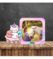 Kişiye Özel Tasarım Unicorn Tasarım Baskılı Ahşap Çerçeve