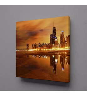 IŞIKLI ŞEHİR MANZARASI KANVAS TABLO 25x25cm (Karışık)