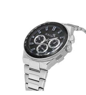 Polo Air Metal Kasa Erkek Kol Saati Gümüş Siyah Renk PL-0990E3x (Siyah - Gümüş)