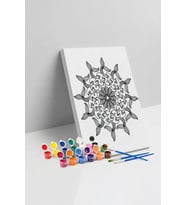 Denizkızı Kuyruğu Desenli Mandala Tuval Boyama Seti 40x50 cm