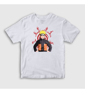 Presmono Unisex Çocuk Beyaz Fuinjutsu Anime Naruto T-Shirt 132020tt (Beyaz)