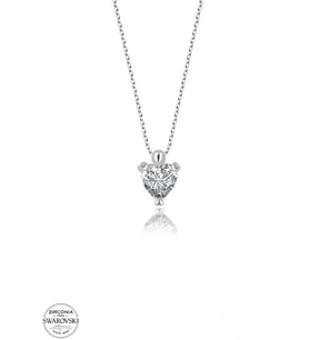 SWAROVSKİ TAŞLI  ZİRCONİA YUVARLAK TEK TAŞ PIRLANTA MONTÜR  925 AYAR GÜMÜŞ KOLYE