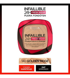 Infaillible 24H Fresh Wear Pudra Fondöten 140 Golden Beige