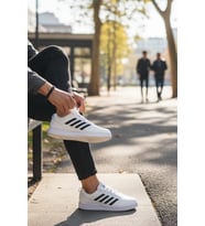 Enoch Erkek Dörtlü Şerit Detaylı Düz Tabanlı Günlük Spor Ayakkabı Sneaker