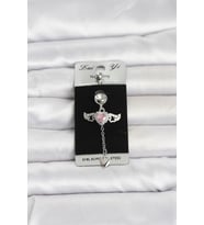 316L Cerrahi Çelik Kanatlı Kalp Model Göbek Piercing 5886 - HPSBYI8763-7720