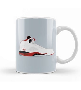 Air Jordan Sneaker Jordan 5 Fire Red Kupa Bardak Porselen