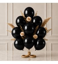 Siyah Renk Lateks Metalik Balon (30 cm) - 12 Adet