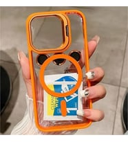 Coverzone iPhone 11 ile uyumlu Kamera Lens Hediyeli Aparatl? Stand Olabilen Magsafe ile uyumlu Adventure Kamera Korumal? K?l?f ?effaf Full Color Magnetic Wireless Telefon K?l?f Turuncu