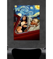 Van Gogh & Mona Lisa Ahşap Poster (27x18)