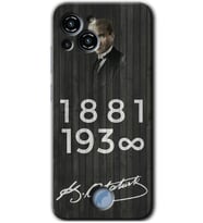 Reeder S23 Pro Max Kılıf HD Desen Baskılı Arka Kapak - Atatürk Ahşap İmza
