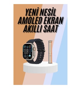 Mey İthalat® 49mm Akıllı Saat Amoled Ekranlı Kadın Erkek Kol Saati Plastik Kordon