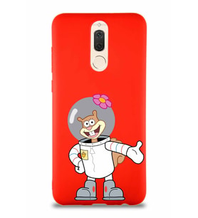 Huawei Mate 10 Lite Soft Premier Kapak Sandy Tasarımlı Silikon Kılıf - Kırmızı (Şeffaf)