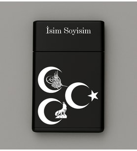 3 Hilal Kurt Tuğra Desenli Metal Tabaka – Kişiye Özel İsimli Hediyelik